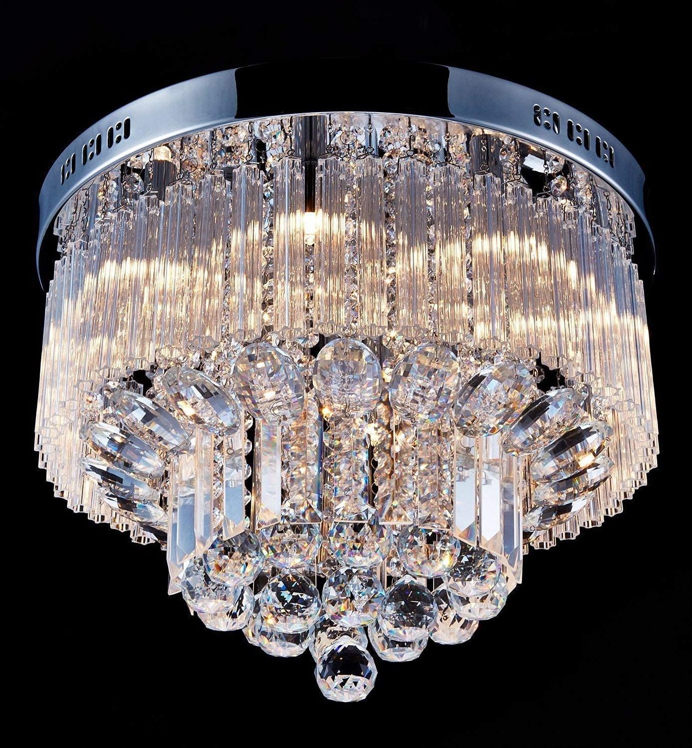 9 G9 Bulbs Required H12 X D18 Saint Mossi Chandelier Modern K9 Crystal Raindrop Chandelier Lighting Flush Mount