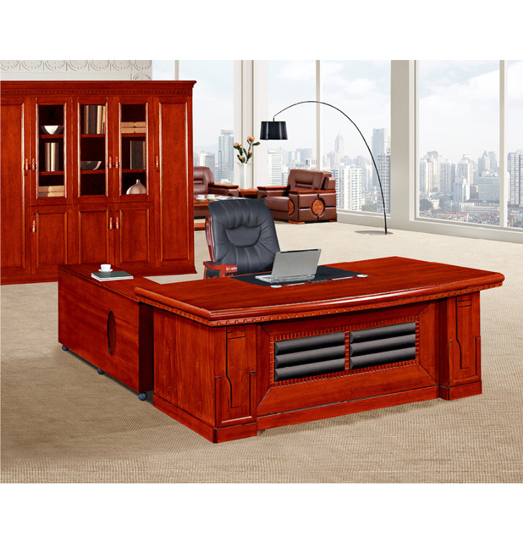 YP01 China hot selling  office furniture with extention  veneer painting l shape boss wooden office table