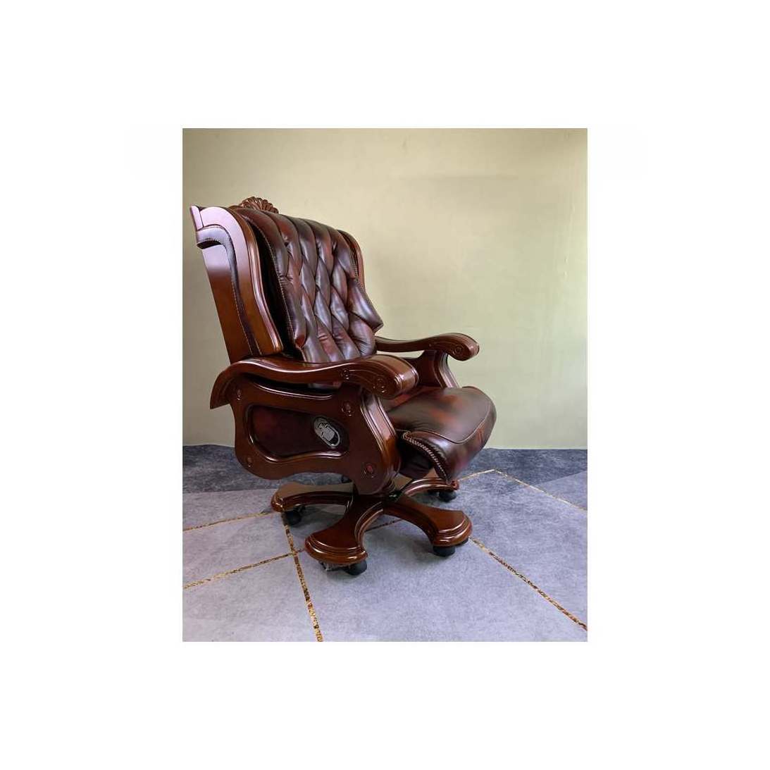 Factory Pricing Fast delivery height adjustable luxury business wooden office chair