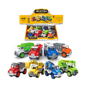 Factory wholesale display box packing plastic friction toy truck model mini vehicle set small car toys