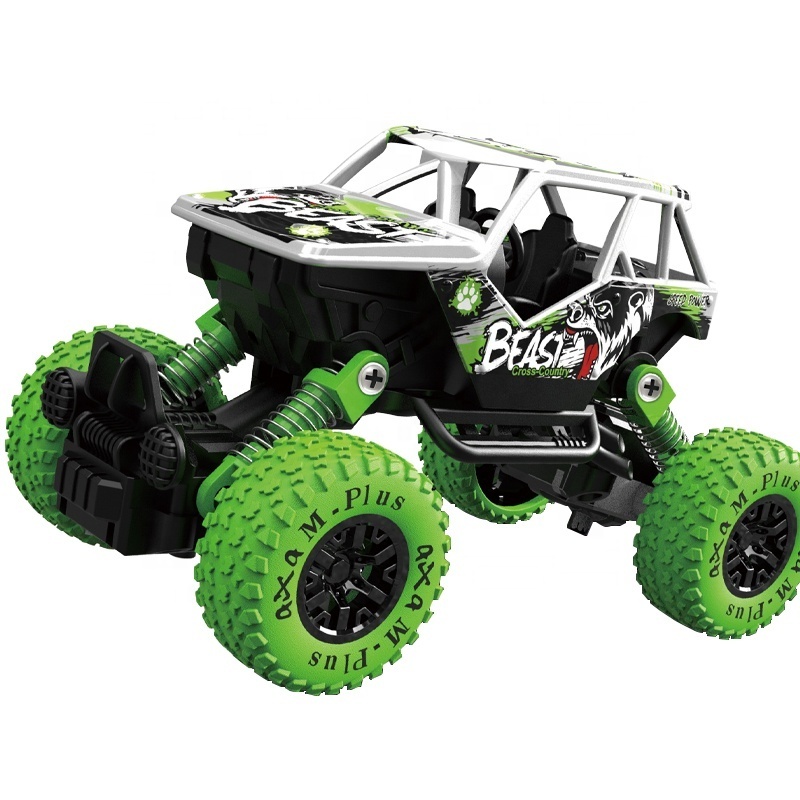 Children's Monster Green Big Wheel Single Pack Pull Back Off-road Vehicle 1/32 Die-cast Alloy Climbing Toy Car