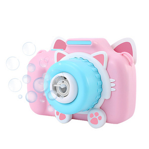 Portable Light And Music Kids Bubble Camera Automatic Machine Cute Animal Electric Soap Bubble Toys Cat Bubble Camera