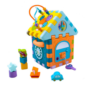 Multifunctional Assemabling Blocks House Shape Sorter Toy Light And Music Kids Educational Learning Baby Toys Activity Cube