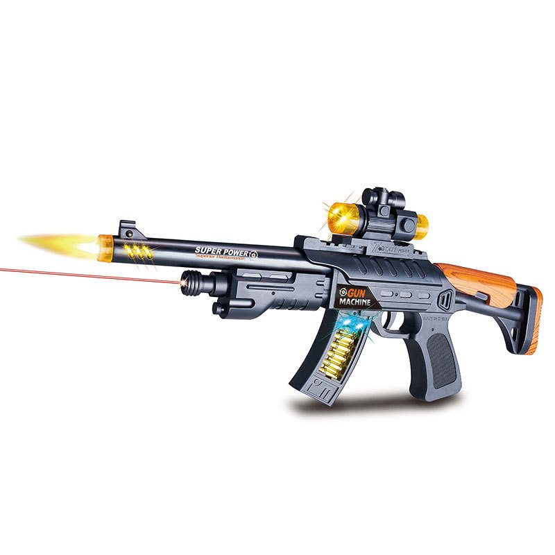 Cheap Boy Electric Black Submachine Gun Toy Light And Sound Toy Guns With Infrared