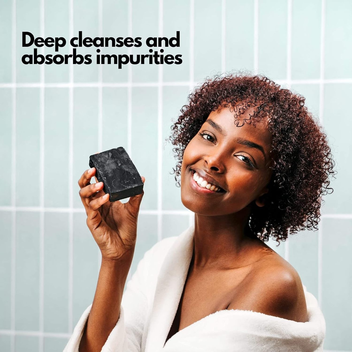 Activated Charcoal Black Soap Bar Natural Face and Body Soap 100% Natural Facial Cleanser For Oily Skin Care Facial Cleanser