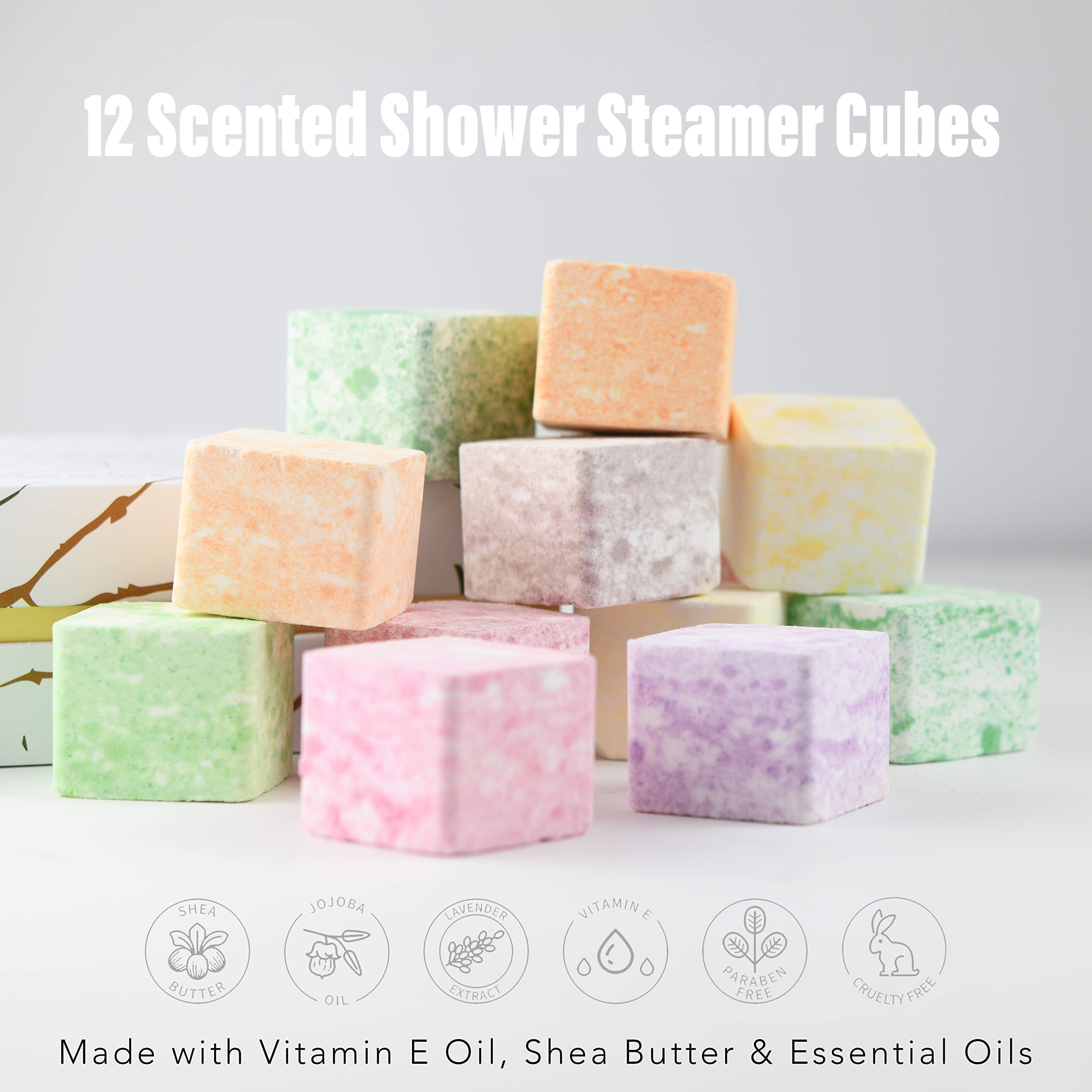 Private Label Vegan Bulk Essential Oil Cube Tablets Bath Bomb Shower Steamers of Aromatherapy Eucalyptus Scent