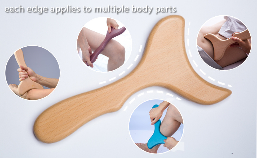 Professional Wooden GuaSha Lymphatic Drainage for Gua Sha Therapy Massage Tool