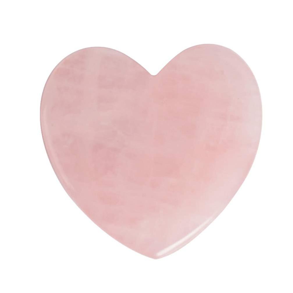 Eye & Face Treatment Best Rose Quartz Gua Sha Pink Jade Heart Shape Guasha Massage Tool with Scraping Stone