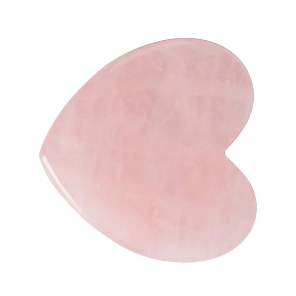 Eye & Face Treatment Best Rose Quartz Gua Sha Pink Jade Heart Shape Guasha Massage Tool with Scraping Stone