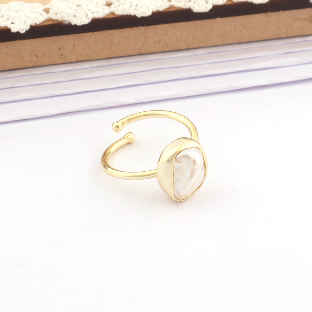 Wholesale supplier natural cultured freshwater pearl ring thin band adjustable tiny ring everyday wear affordable price rings