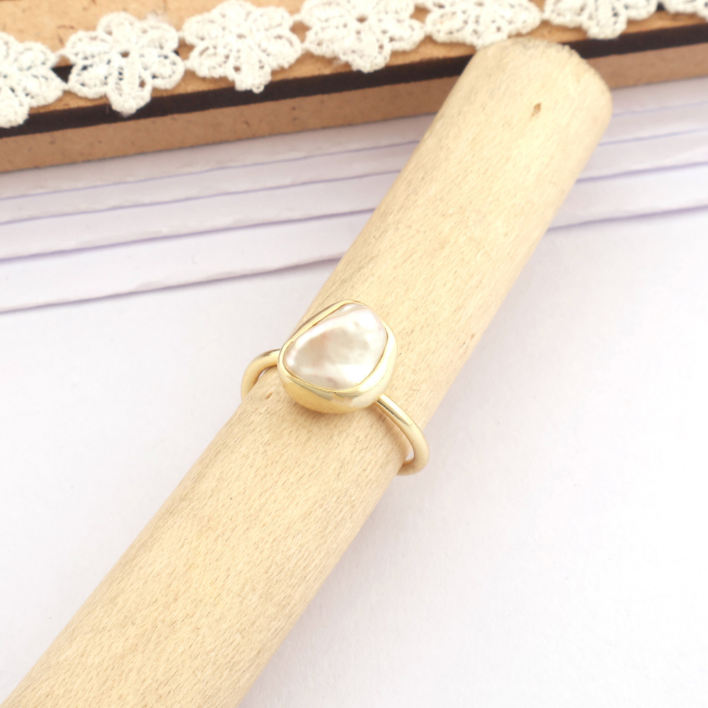 Wholesale supplier natural cultured freshwater pearl ring thin band adjustable tiny ring everyday wear affordable price rings