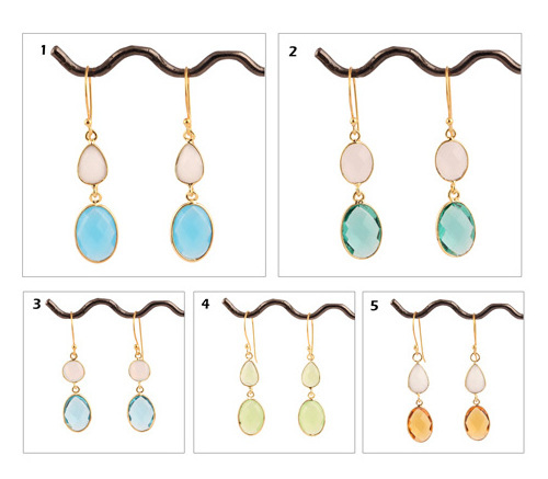 Cushion shape green amethyst quartz & white agate bezel earring alloy gold plated earring double stone drop dangle earrings