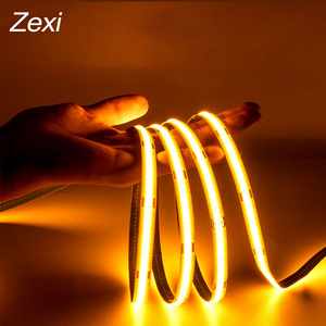 high quality 12v 24v 10mm CRI90  COB LED Strip 480LEDs CE RoHS  4500K Nature White COB LED Strip for Mirror Lighting