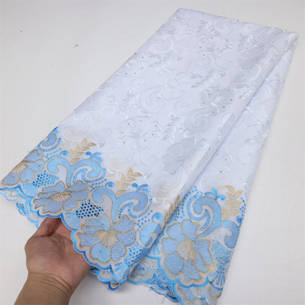 ZeXiu Wholesale Nigerian Swiss Voile Cotton Lace Fabric 2024 High Quality Soft African Lace Fabric For Women Wedding Dress Sew