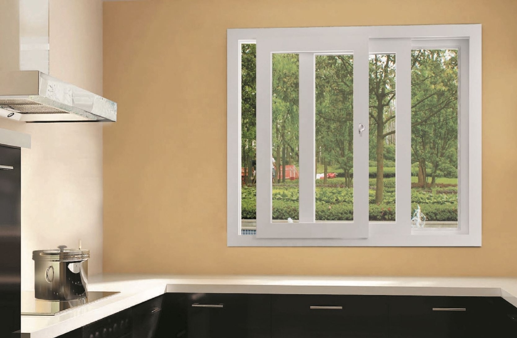 Standard high quality sliding window aluminum with insert blinds and timber reveal double glazed slide window