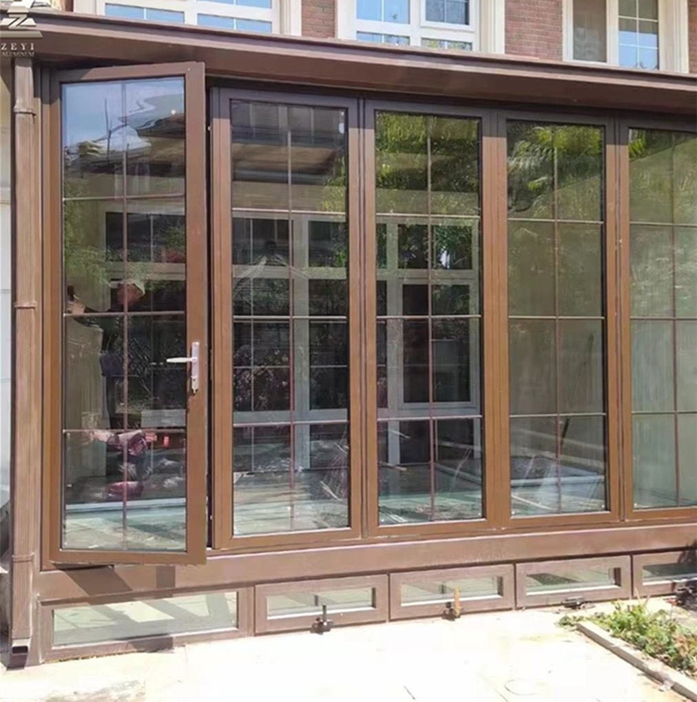 Aluminum thermal break exterior patio fold door aluminum bi fold doors