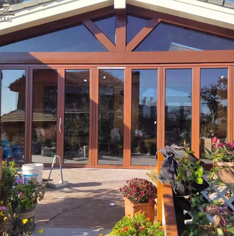 Aluminum thermal break exterior patio fold door aluminum bi fold doors