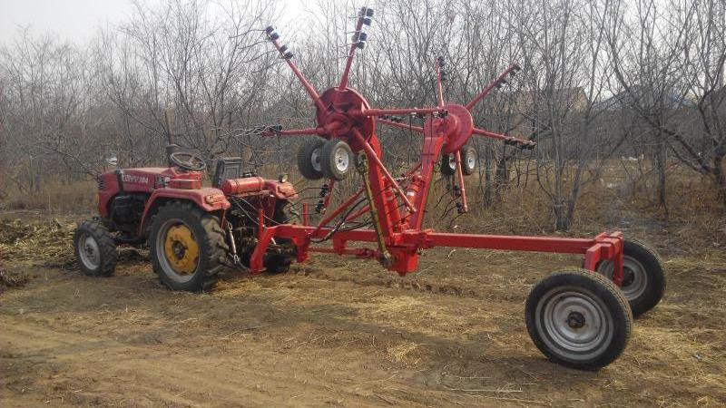 tractor pto driven 5m 9LXDX -5 double rotary hay rake for sale