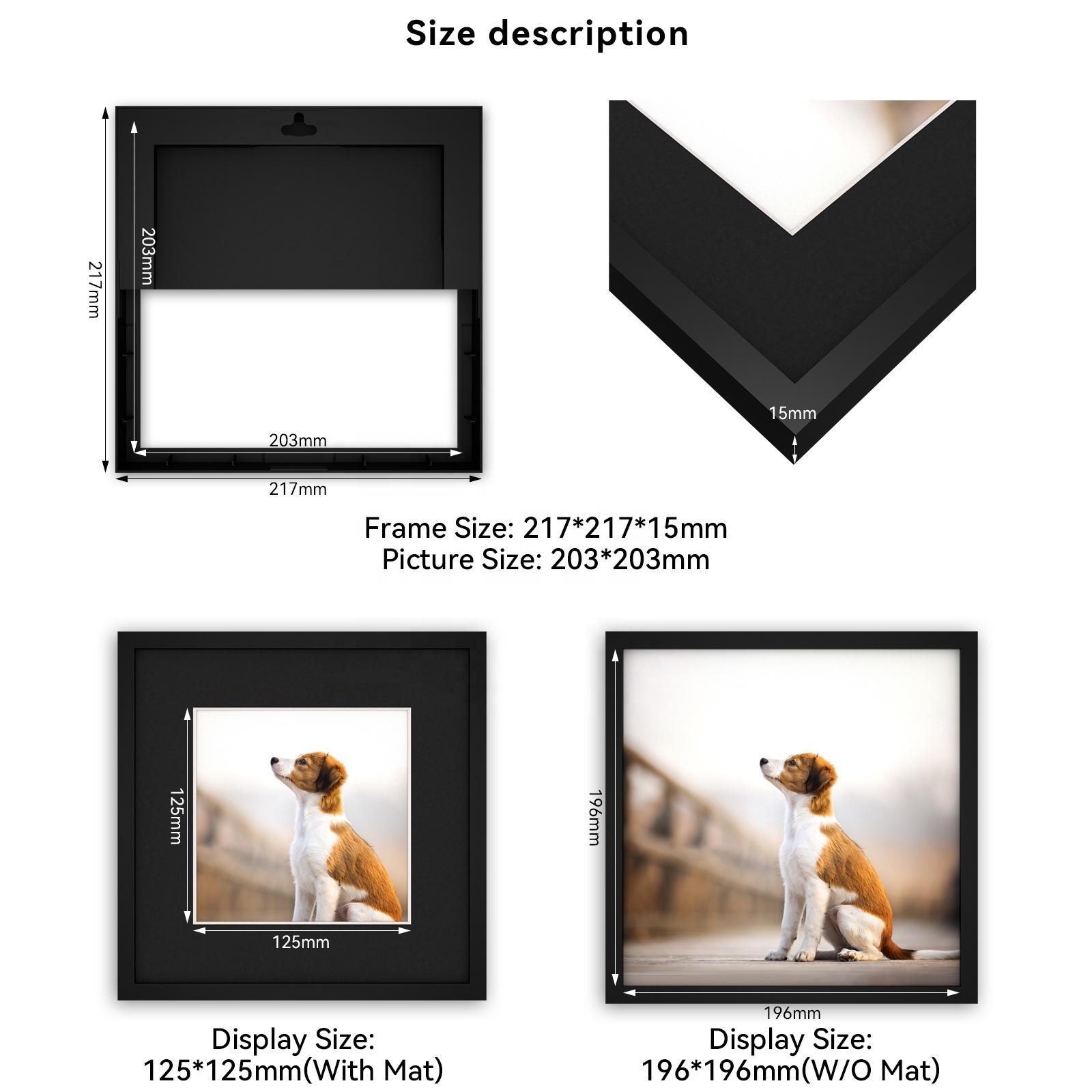 9 Pcs of 8x8 Picture Tiles | Mix Tiles Picture Frames Stick on Wall | Photo Tiles Peel and Stick Picture Frame Set Wall Photo