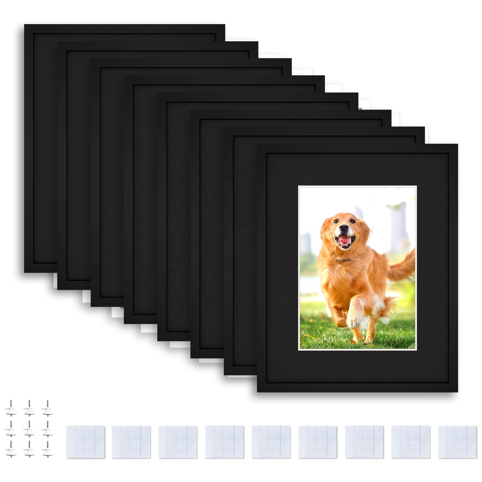 9 Pcs of 8x10 Picture Tiles | Mix Tiles Picture Frames Stick on Wall | Photo Tiles Peel and Stick Picture Frame Set Wall Photo