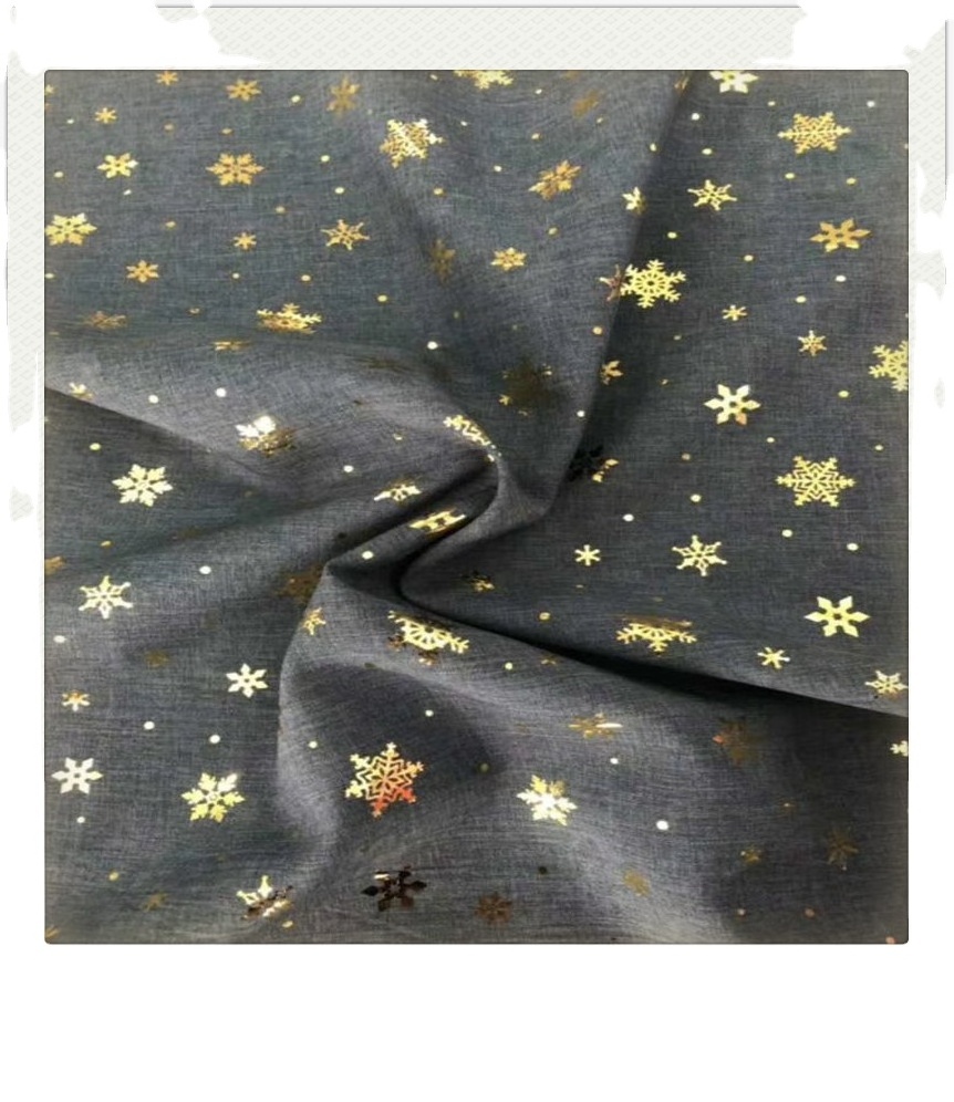 Polyester Micro Gold Foil Printing Printed Microfiber Fabrics