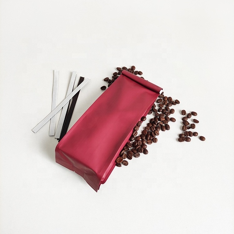 In Stock Aluminum Foil Matt Coffee Beans Packaging Side Gusset Coffee Bags With Degassing Valve