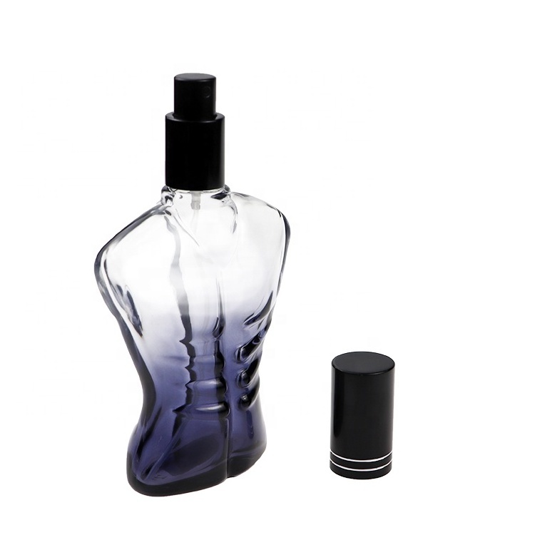 Man Body Perfume Empty Bottle Glass Bottle 100 ml  Dark Blue Muscle Male Body Perfume Bottles