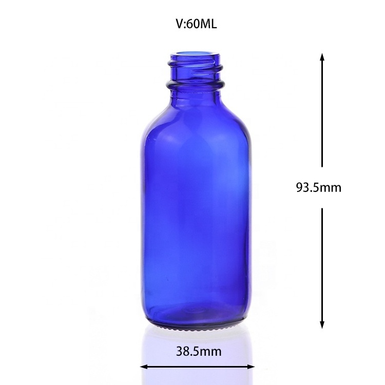 2 oz Clear Glass Bottles With Lids 60ml Small Boston Round Sample Bottles for Potion, Juice, Ginger Shots, Oils