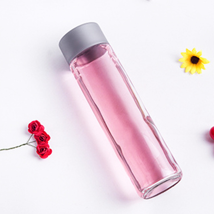 250ml 300ml 350ml 400ml 500ml 750ml Transparent Screw Lid High Borosilicate Voss Water Glass Bottle For Juice Milk