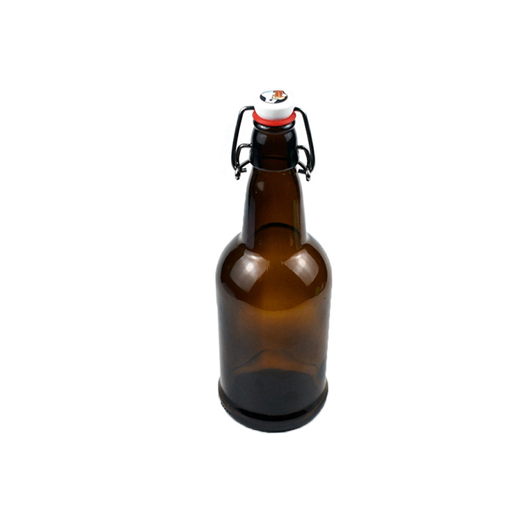 Wholesale 330ml 500ml  750ml 1Liter 1000ml swing top cheap empty amber glass beer bottle