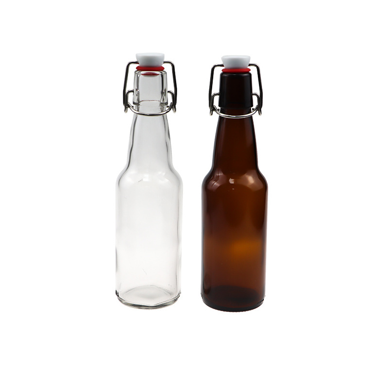 Wholesale 330ml 500ml  750ml 1Liter 1000ml swing top cheap empty amber glass beer bottle