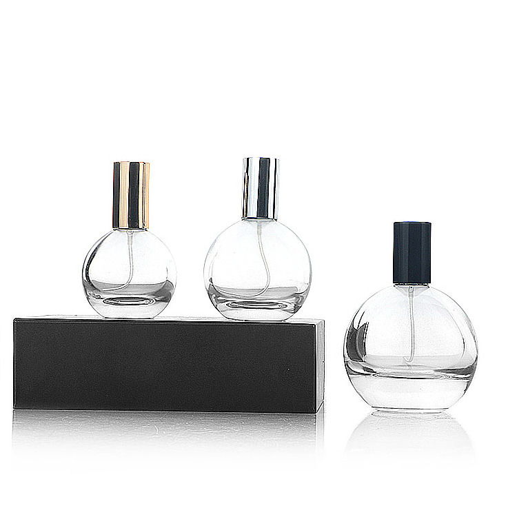 Wholesale Sphere Shape 30ml Perfume Bottle 50ml 75ml Parfum Bottles With Crimpless  Atomizer And Aluminium Cap