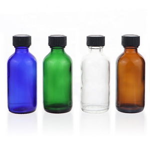 2 oz Clear Glass Bottles With Lids 60ml Small Boston Round Sample Bottles for Potion, Juice, Ginger Shots, Oils