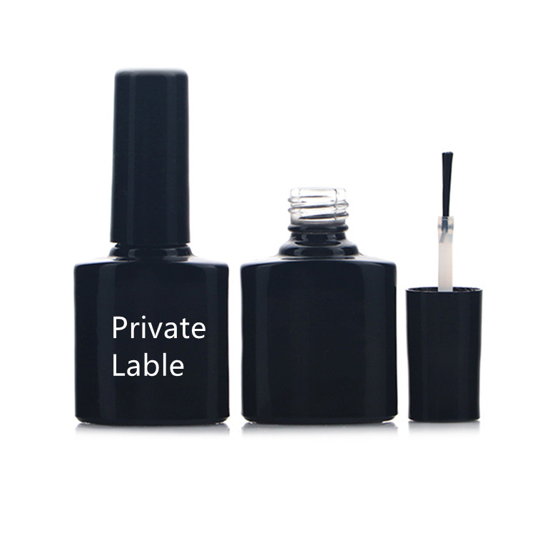 Free sample 5ml  8ml  10ml 15ml  surface painting  matte black empty glass Oval Primer nail polish bottle with brush