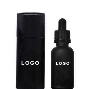 Paper tube 5ml 10ml 15ml 20ml 30ml 50ml 100ml matte black essential oil serum glass dropper bottle with bamboo aluminum cap