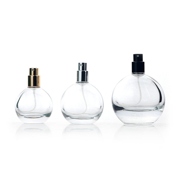 Wholesale Sphere Shape 30ml Perfume Bottle 50ml 75ml Parfum Bottles With Crimpless  Atomizer And Aluminium Cap