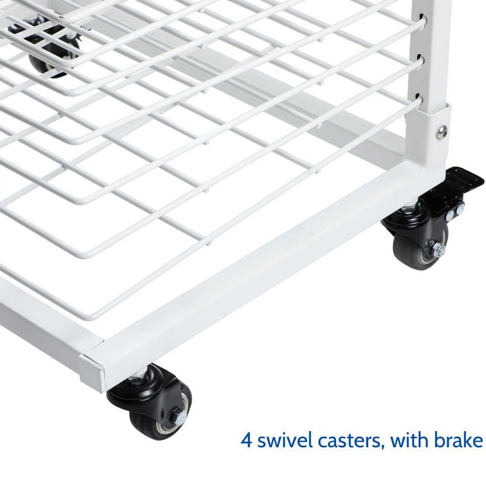 Art Drying Rack for Classroom Paint Drying Rack Art 19 Shelves Metal Artwork Storage Display Rack with Wheels