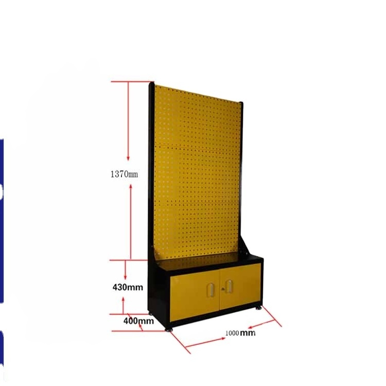 POP Hardware Tools Rack Display Stand retail store perforated hair extension metal display stand with hooks