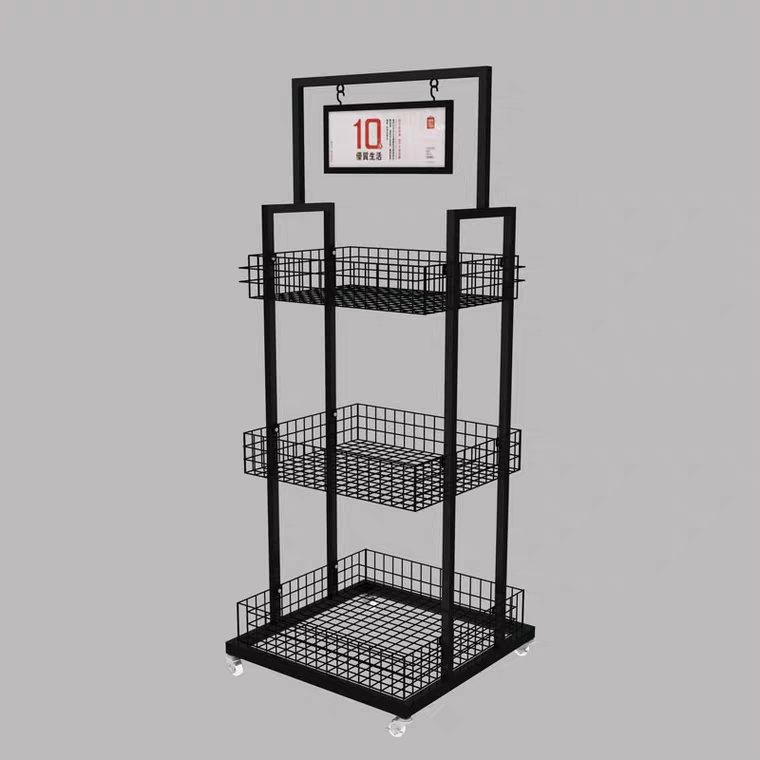 Supermarket Vegetable and Fruit Display Shelving with Stainless Steel Surface Shelving for Fruit