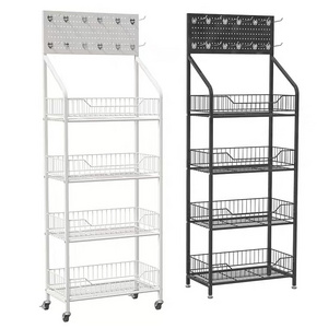 Supermarket Vegetable and Fruit Display Shelving with Stainless Steel Surface Shelving for Fruit