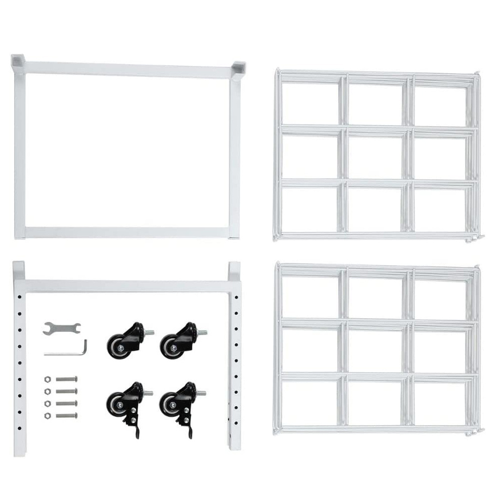 Art Drying Rack for Classroom Paint Drying Rack Art 19 Shelves Metal Artwork Storage Display Rack with Wheels