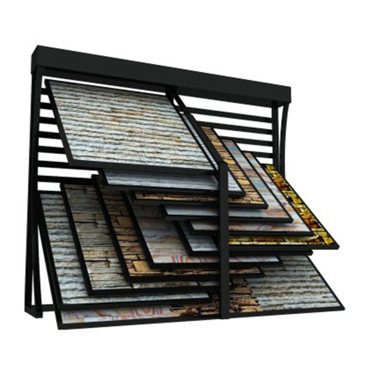 Showroom floor metal ceramics tiles display racks