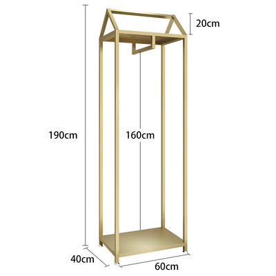 Rose Gold Rack Clothes Boutique Furniture Apparel Shelf Against Wall Metal Clothing Store Display Racks