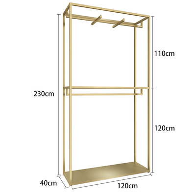 Rose Gold Rack Clothes Boutique Furniture Apparel Shelf Against Wall Metal Clothing Store Display Racks