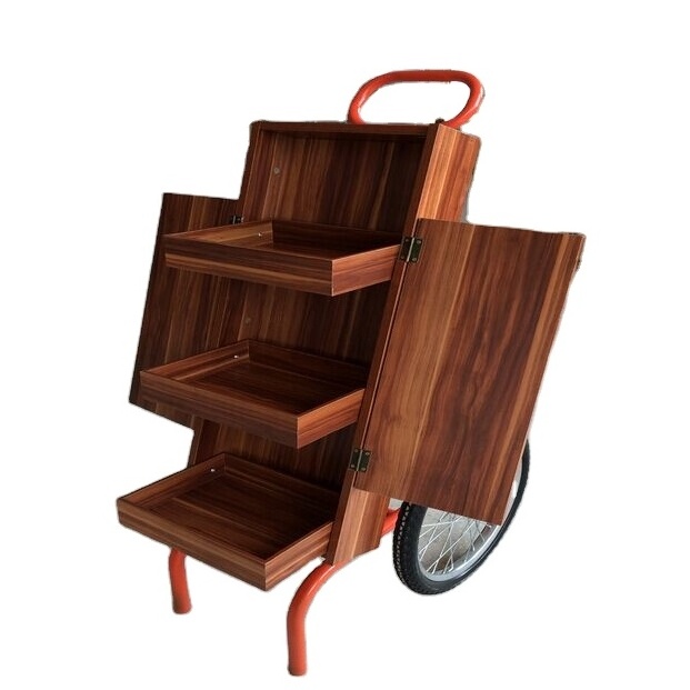 Funky Knock-down Hardware Wooden Candy Cart For Shop