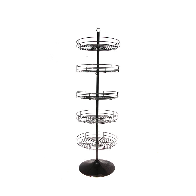 Hot sale rotating floating bathroom supermarket kitchen gondola pharmacy goods double sided display rack shelf stand with wheels