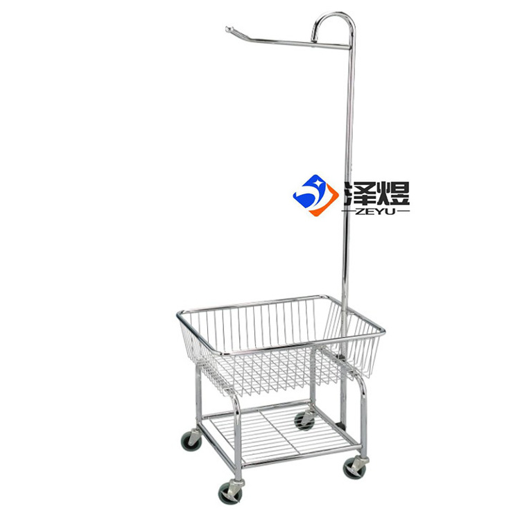 Commercial Rolling Laundry  Basket  wire storage  trolley cart