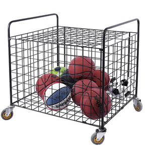 Multifunction Metal Rolling Sports Ball Storage Hopper Basketball/Baseball/Voleyball Soccer Ball Rack Ball Holder