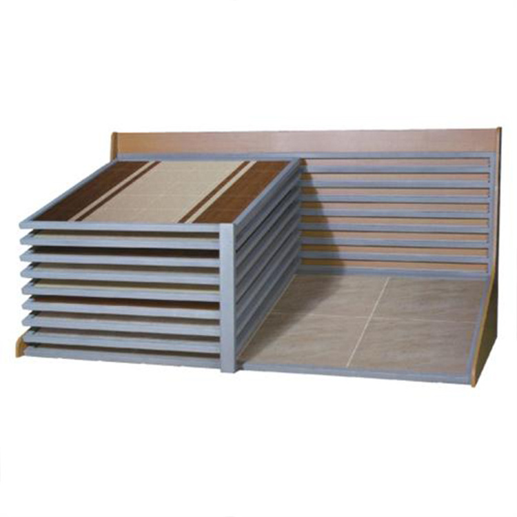 Showroom floor metal ceramics tiles display racks