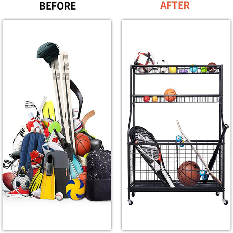 Garage Sports Equipment Organizer Balls Storage Rack Garage Storage Sports Rack Garage Balls Storage